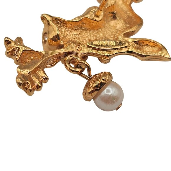 Avon GoldTone Squirrel Oak Leaf Fairy Cabin CottageCore Whimsy Fall Harvest Pins - Picture 10 of 13
